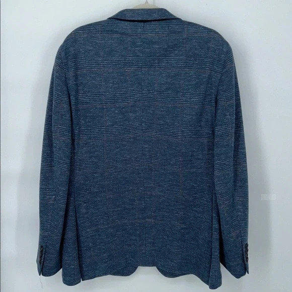 Peter Millar Holden Slim-Fit Checked Wool, Silk and Linen-Blend Blazer Blue 44R - Picture 7 of 13